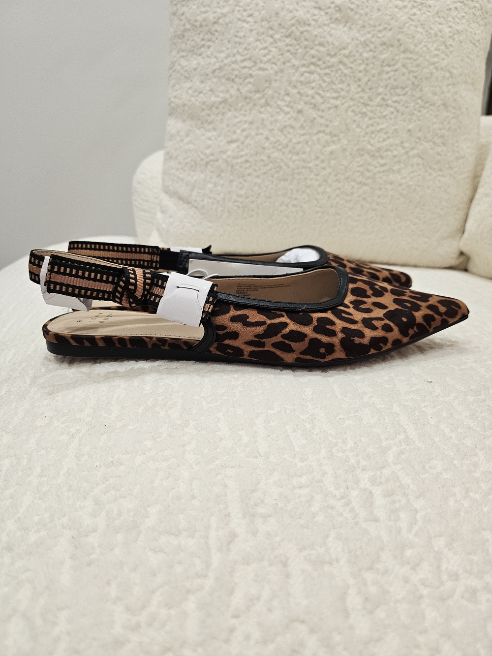 a new day Leopard Print Pointed Slingback Flats - Brown/Black